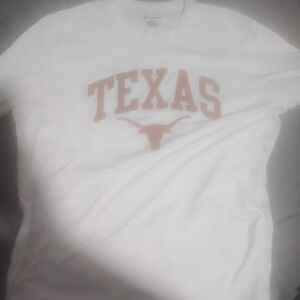 Champion White Tee with Texas Longhorns Graphic